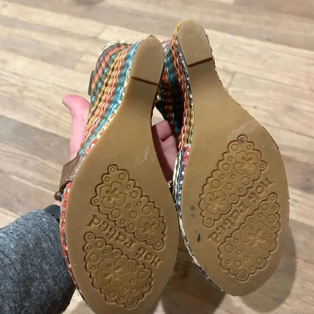 Not Rated wedge heels size 9 rainbow design